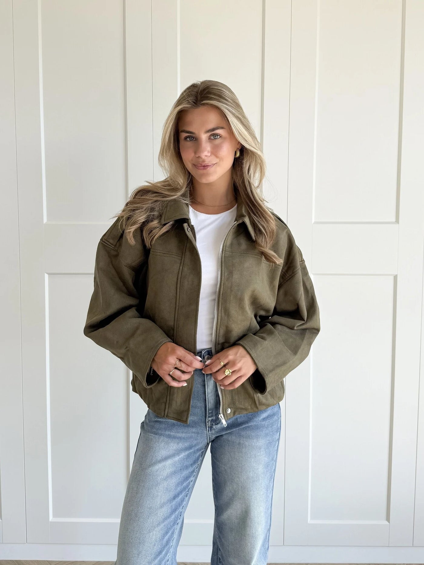 VIRAL Suedine Bomber Jacket