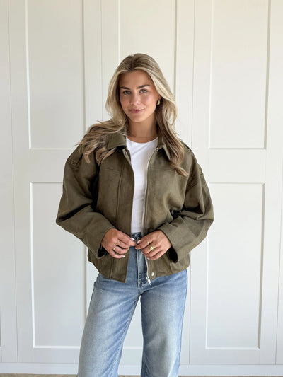 VIRAL Suedine Bomber Jacket