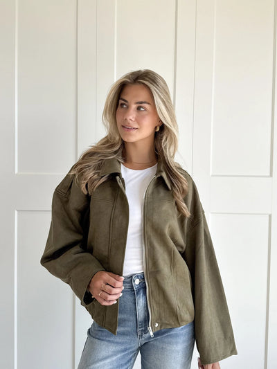 VIRAL Suedine Bomber Jacket