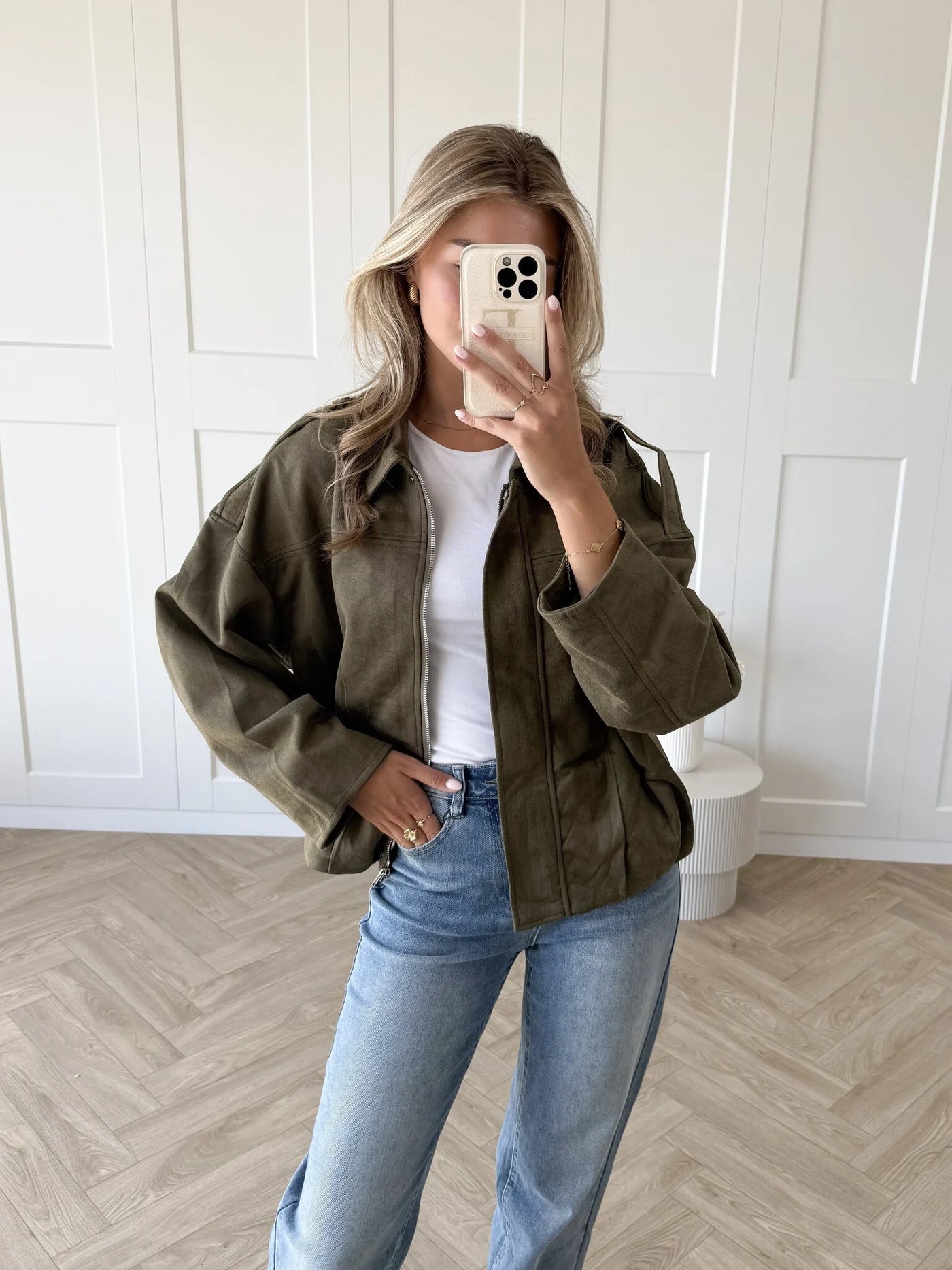 VIRAL Suedine Bomber Jacket