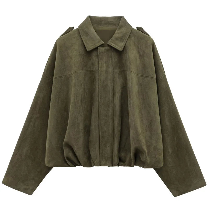 VIRAL Suedine Bomber Jacket - Luxurise Fashion - 