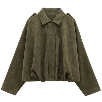 VIRAL Suedine Bomber Jacket - Luxurise Fashion - 