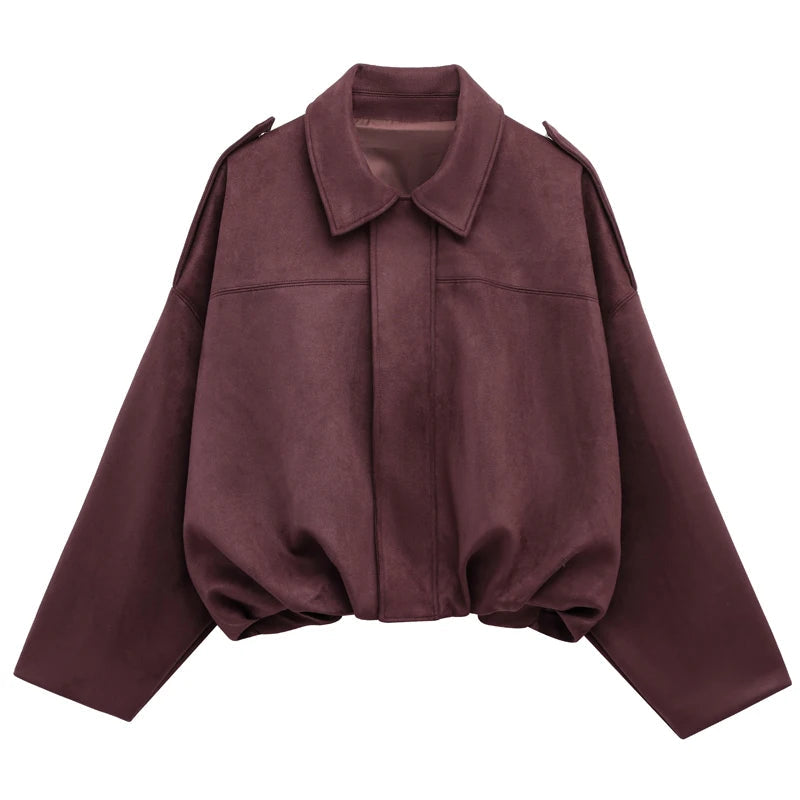 VIRAL Suedine Bomber Jacket - Luxurise Fashion - 