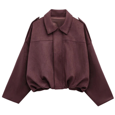 VIRAL Suedine Bomber Jacket - Luxurise Fashion - 