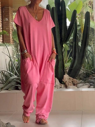 JETTE - LOCKERER JUMPSUIT MIT TIEFEN TASCHEN